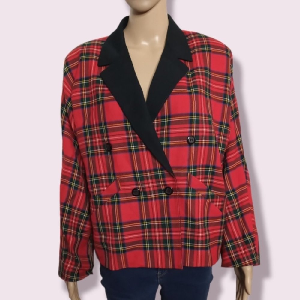 Red Plaid Bianca Blazer Sz 10
